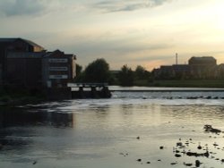 The River Aire running through Castleford, the picture was taken from the road bridge.