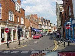 Rugby, Warwickshire. Bank Street looking east from Regent Street May 2005
