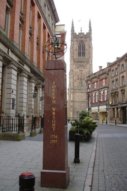 Memorial to Joseph Wright (the painter 'Wright of Derby'), Irongate, Derby