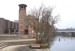 The Old Silk Mill Museum and the River Derwent, Derby