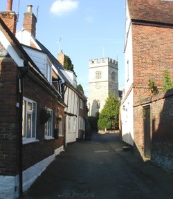 Winslow, Buckinghamshire.  Church Street and St. Laurence Church