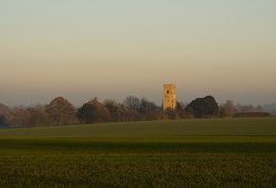 A view of St.Botolph's Church, Beauchamp Roding, across the fields.