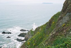 Hartland Point, Devon, with Lundy Island in the distance (May 06)