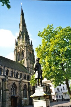 Lichfield - Market Square, Boswell Statue and Heritage Centre