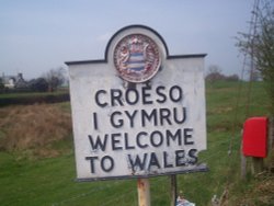 Exit from England at Brilley, Herefordshire