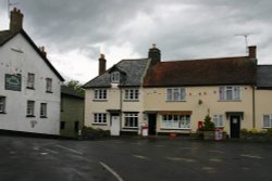 village square at Drewsteigton, Devon. summer 2005