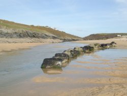The lovely sandy beach at Crantock, Cornwall April '06