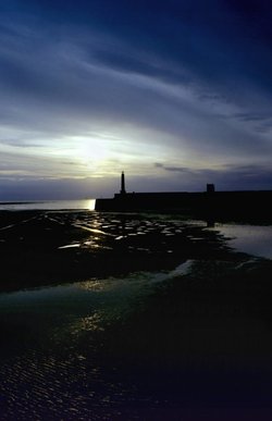 Sun setting on Margate in Kent. - April 2006