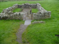 Mithraeum temple near Brocolitia roman fort Milecastle