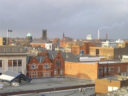 St Helens town centre taken from the multi-story carpark.