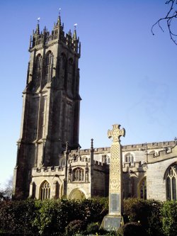 Glastonbury church and cross