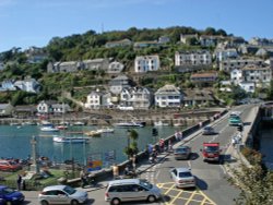 The bridge to West Looe, Cornwall, from 'Sammy's' bay window