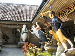 The collection of ship figures inside the Abbey Garden, Tresco, Isles of Scilly