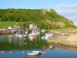 Axe harbour at Seaton, Devon.