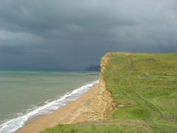 On the Coast Path Heading for West Bay, Dorset.