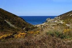 View of the sea from the valley.