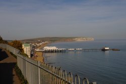 Overlooking Sandown Pier from Cliffs on top.