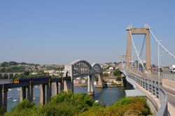 Royal Albert Rail Bridge and Tamar Bridge- Saltash - June 2009 Sunny Day