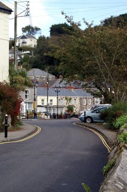 Main road into Pentewan village