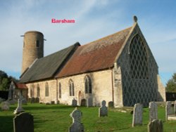 Another view of Barsham Church showing the window.