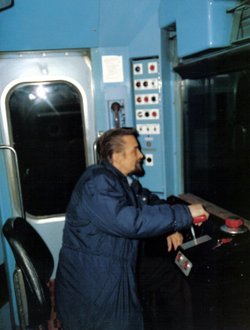 Me driving a D stock train.