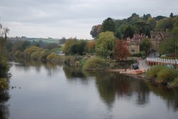 River Severn view from the footbridge at Arley near Bewdley