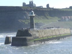 Whiby Abbey from the Harbour
