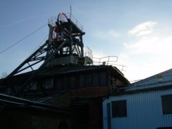 Pit head gear at Caphouse Colliery