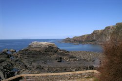 The bent and twisted rocks.