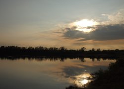 Setting sun, Jubilee Nature Reseerve, Calvert, Bucks