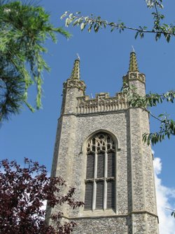 Ornate top of St. Marys Church Tower