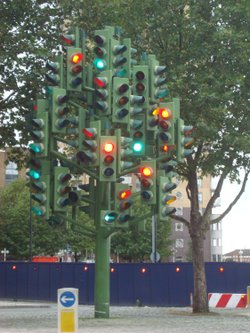 'Traffic Light Tree' in Westferry Road