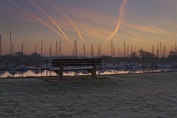 Contrails over Fareham Creek