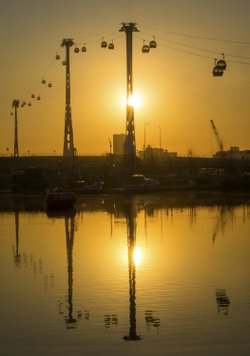 Greenwich Cables Cars at Sunset