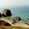Bedruthan Steps in Newquay, Cornwall (Bedruthan was a mythical local giant)