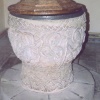 norman 11th c font, Eardisley church