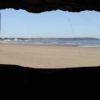 Filey and Carr Naze from inside the concrete bunker, near the old Butlin's holiday camp