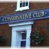 Quaint club doorway, Saffron Walden, Essex.