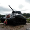 World War II American tank memorial in Devon (where they sell the Scrumpys)