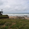 A lifeguard station on the cliffs near Crooklets Bay, Bude, Cornwall