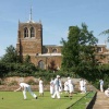 Sunday afternoon bowls in Manor Park, Rothwell, Northamptonshire.