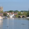 Henley on Thames, View of the river, Henley Bridge and Church of St. Mary-the-Virgin