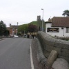 Burrow Bridge. The 'Mump', The King Alfred Inn, and the old toll bridge over the river Parrett.