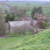 Burrow Bridge. View of the church, bridge and river from the Mump.