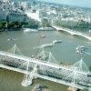 London - from London Eye - Hunderford Bridge and Waterloo Bridge, Sept 2002