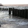 High tide at west beach in Watchet, Somerset