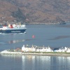 The 'Isle of Lewis' ferry leaving  Ullapool for Stornoway on the Isle of Lewis, Outer Hebrides