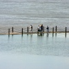 Marine lake walk way at Weston Super Mare, Somerset.