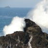 A huge watersplash, near Porthcothan Bay, december 2005, Cornwall.