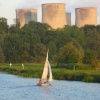 Boating on the River Trent near Trent Lock, Long Eaton, Derbyshire